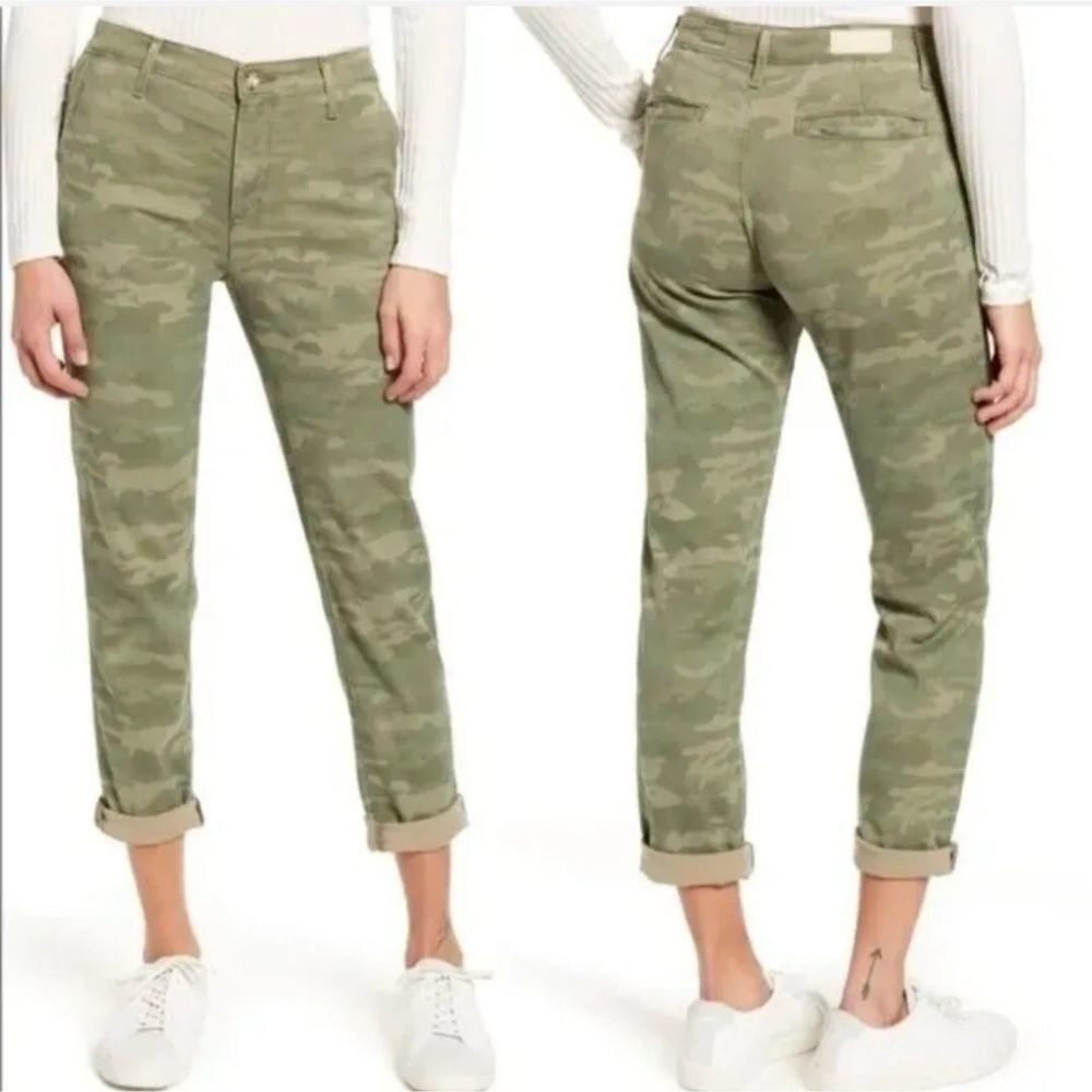 Ag Adriano Goldschmied Olive Camo Ankle Crop Pants